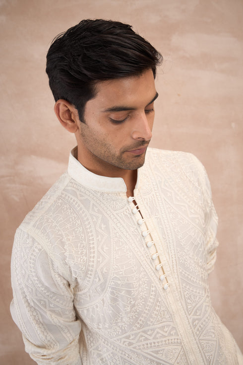 Half Moon Aari Kurta Shirt Set